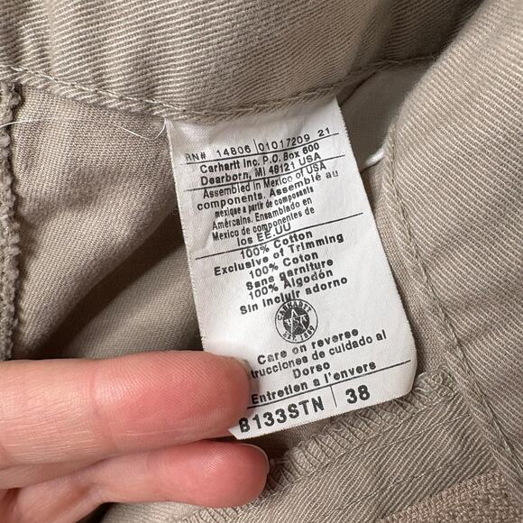 Vintage Carhartt 100% Cotton Khaki Work Shorts Gold Digger US-49 Sz 38 - Picture 5 of 6